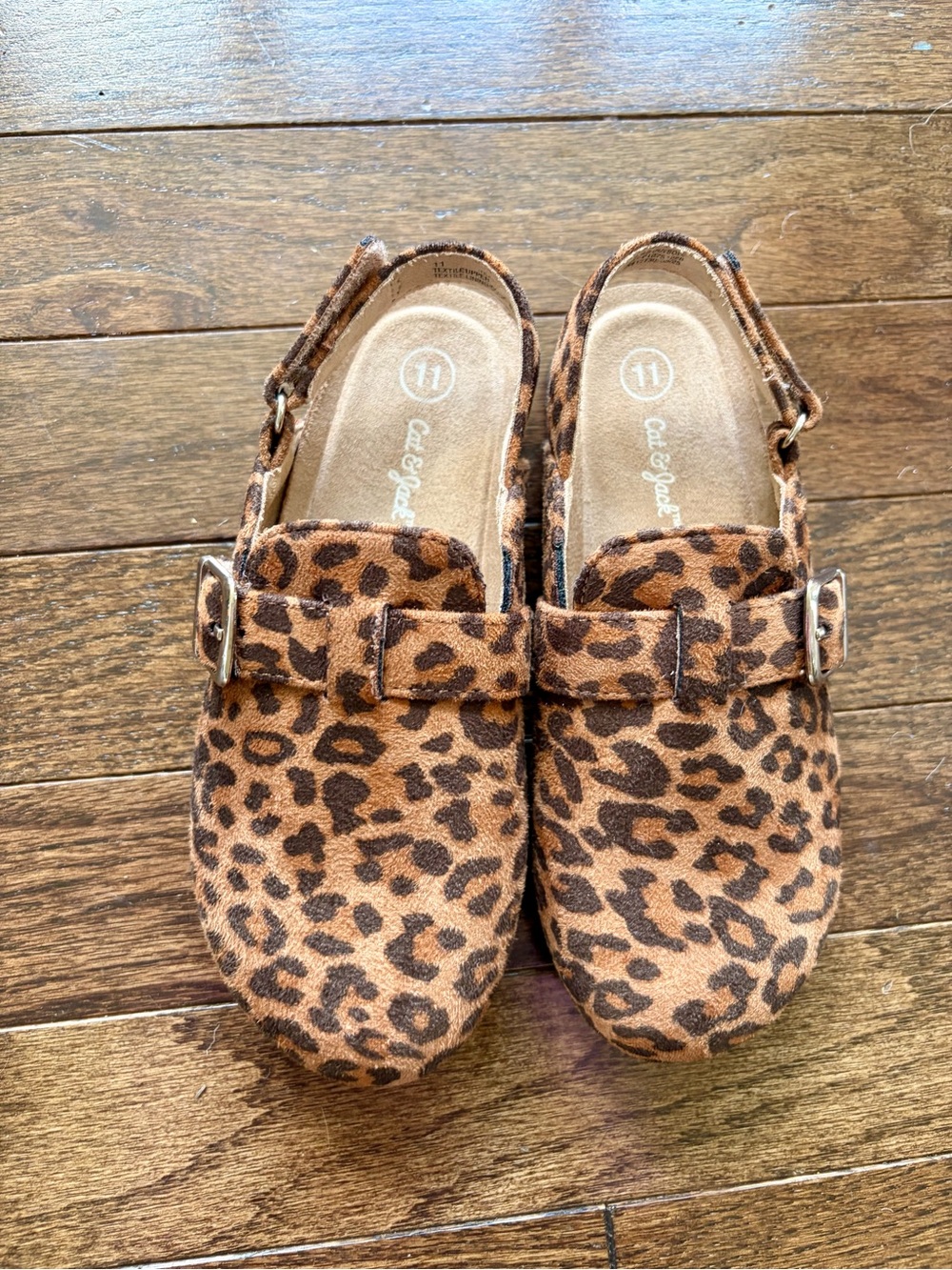 Cat & Jack Leopard Print Slingback Moccasins - Brown & Black